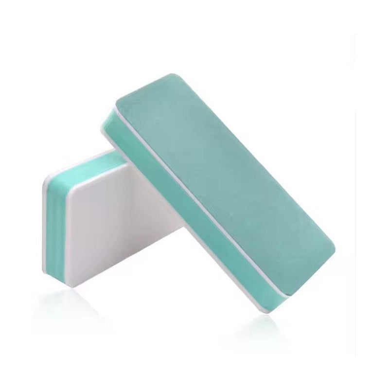 Manicure Tools - Green and White Double-Sided Nail Square Polishing Block for Nail File Polish Grinding Buffer - Image 2